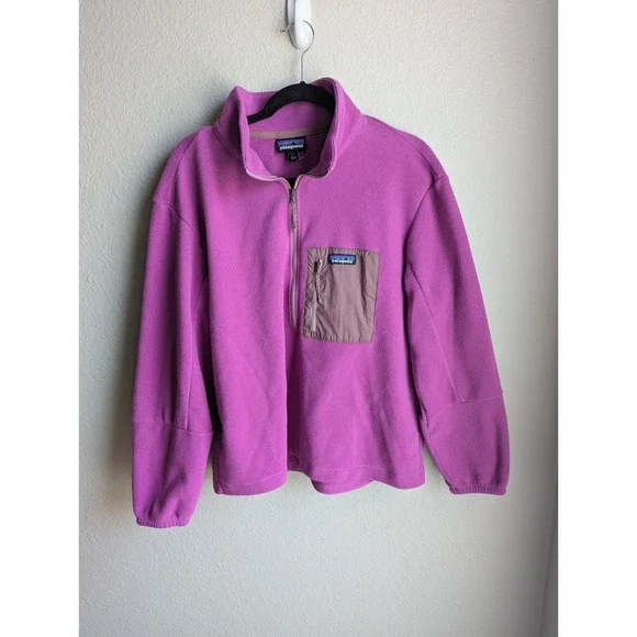 Patagonia Microdini 1/4 Zip‎ Pullover Fleece Amaranth Pink Size L - Picture 2 of 8